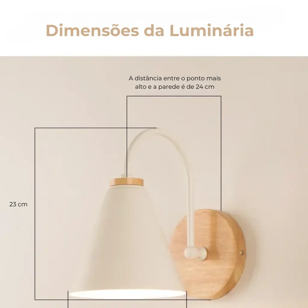 Luminária de Parede Estilo Abajur Enluara